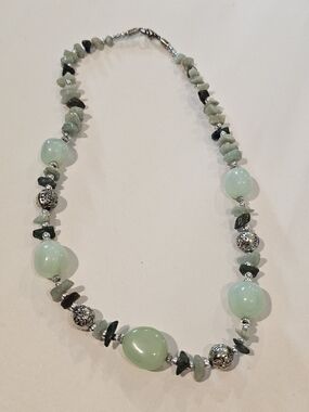 Vintage Artisan Fluorite & Stone Chip Statement Necklace
